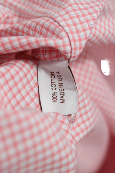 Lyle Lovett For Hamilton Mens Plaid Collar Button Down Shirt Orange Size M