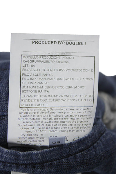 Boglioli Mens Blue Plaid Cotton Blazer Button Closure Size 34