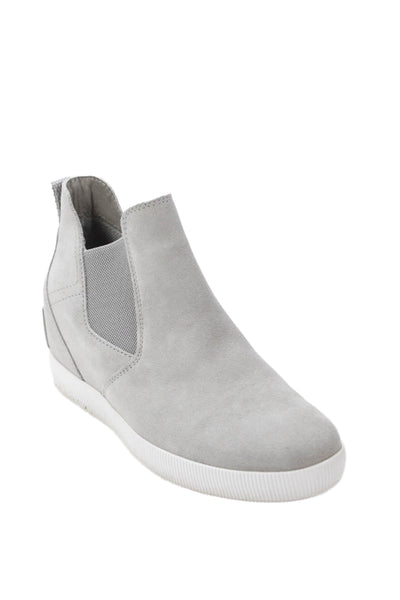 Sorel Womens Suede Out N About Slip On Wedge Ankle Boots Grey Size 7.5