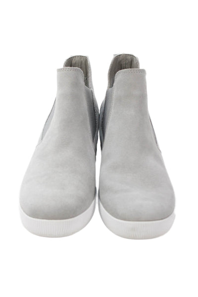 Sorel Womens Suede Out N About Slip On Wedge Ankle Boots Grey Size 7.5