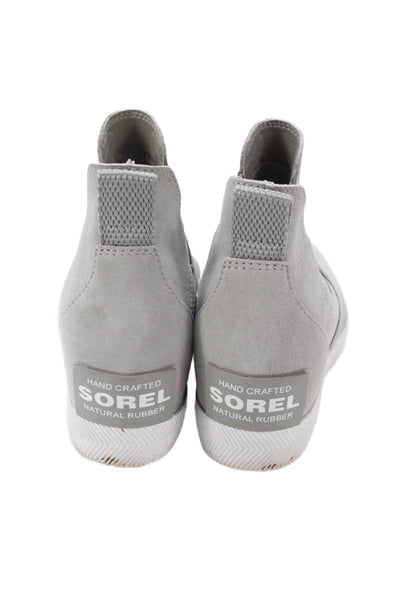 Sorel Womens Suede Out N About Slip On Wedge Ankle Boots Grey Size 7.5