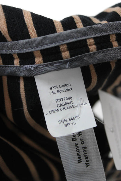 J Crew Womens Blazer Black Striped Button Long Sleeve Cotton Spandex Size M