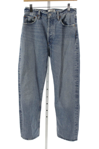 Agolde Womens High Rise Straight Jeans Blue 90s Cotton Blend Size 27