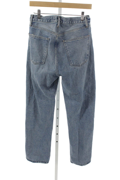Agolde Womens High Rise Straight Jeans Blue 90s Cotton Blend Size 27