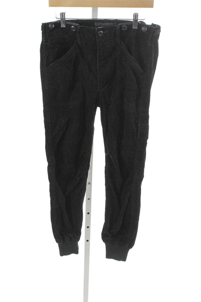 Vince Womens Cargo Pants Black Cotton Button Size 8