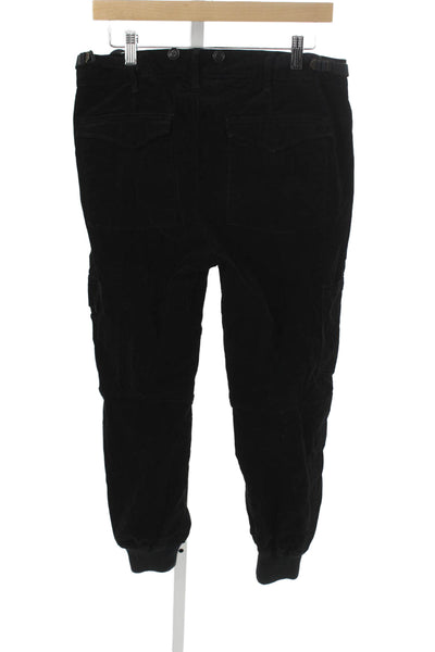 Vince Womens Cargo Pants Black Cotton Button Size 8
