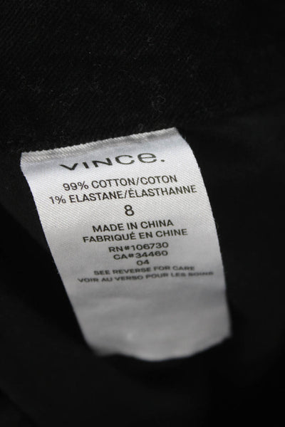 Vince Womens Cargo Pants Black Cotton Button Size 8