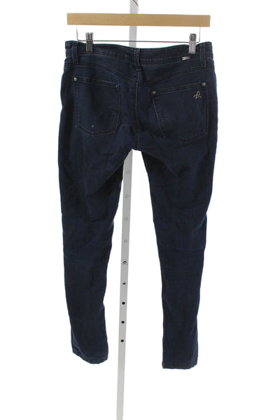 DL 1961 Women Skinny Jeans Blue Mid Rise Button Cotton Blend Size 27