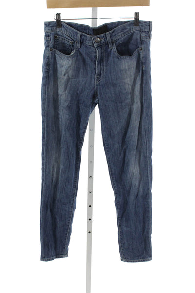 Vince Women Skinny Jeans Blue Mid Rise Button Cotton Blend Size 27