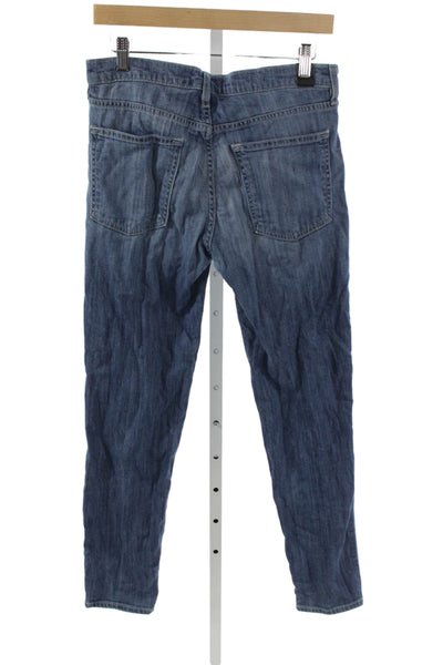 Vince Women Skinny Jeans Blue Mid Rise Button Cotton Blend Size 27