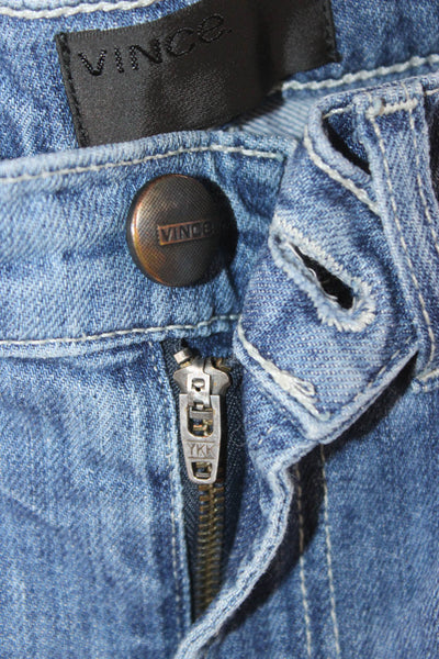 Vince Women Skinny Jeans Blue Mid Rise Button Cotton Blend Size 27