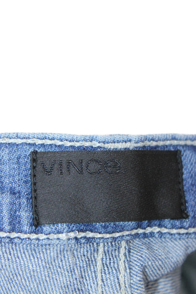 Vince Women Skinny Jeans Blue Mid Rise Button Cotton Blend Size 27
