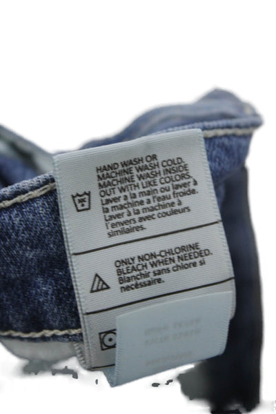 Vince Women Skinny Jeans Blue Mid Rise Button Cotton Blend Size 27