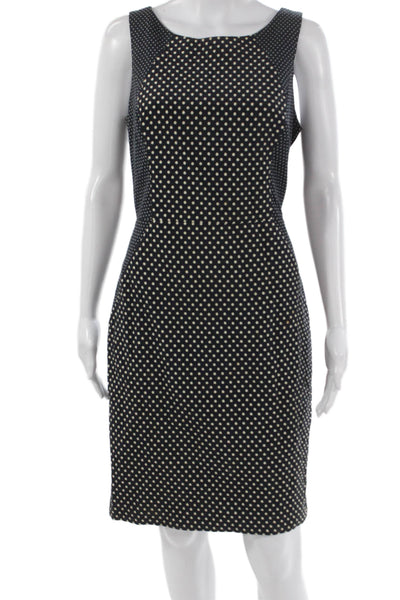 Banana Republic Womens Sheath Blue Polka Dot Knee Length Cotton Size 8