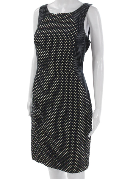 Banana Republic Womens Sheath Blue Polka Dot Knee Length Cotton Size 8