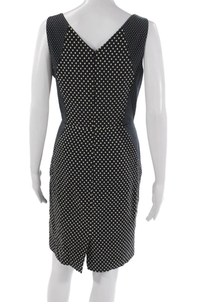 Banana Republic Womens Sheath Blue Polka Dot Knee Length Cotton Size 8