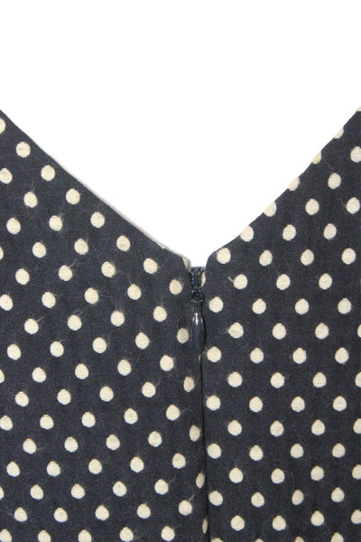 Banana Republic Womens Sheath Blue Polka Dot Knee Length Cotton Size 8