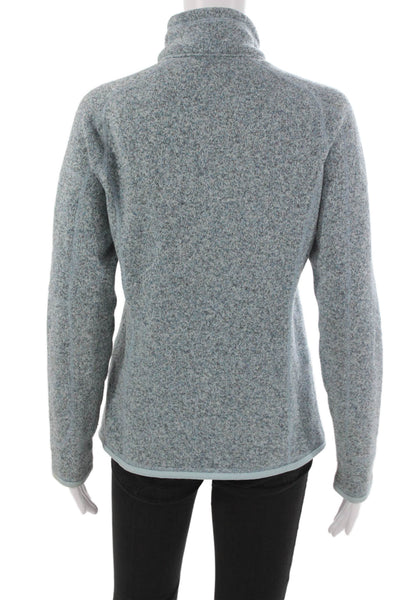 Patagonia Women Pullover Sweatshirt Zip Mock Neck Blue Long Sleeve Size M