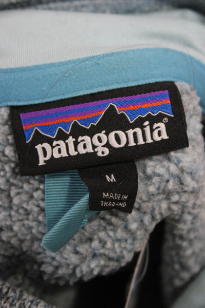 Patagonia Women Pullover Sweatshirt Zip Mock Neck Blue Long Sleeve Size M