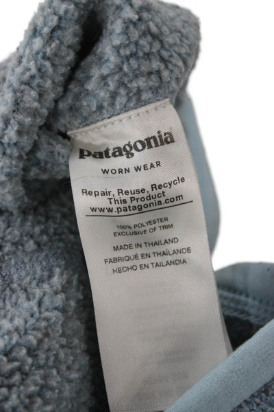 Patagonia Women Pullover Sweatshirt Zip Mock Neck Blue Long Sleeve Size M