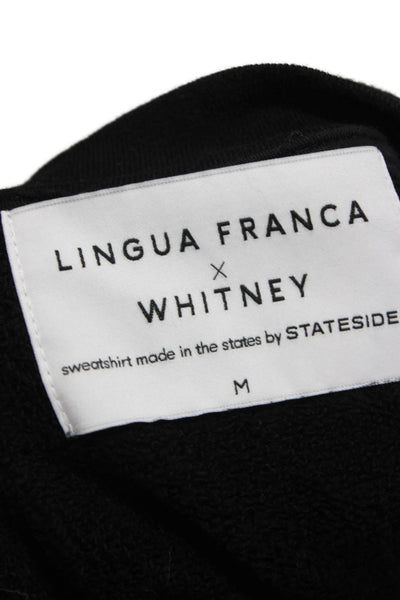 Lingua Franca Unisex Black Crew Neck Pullover Sweatshirt Long Sleeve Size M