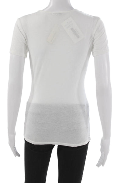 Standard James Perse Women Basic T-Shirt White Scoop Neck Short Sleeve Size 2