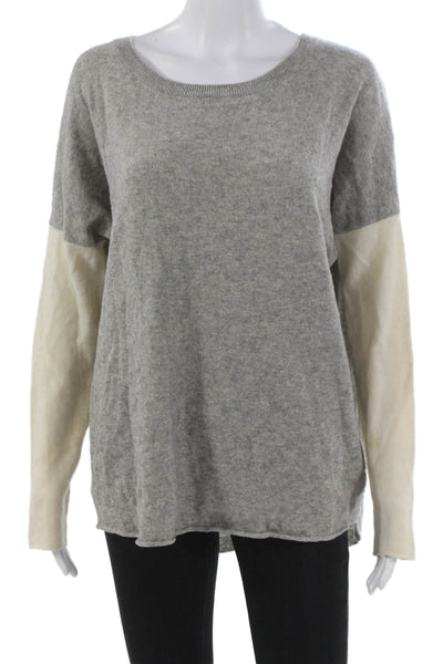 Vince Womens Pullover Wool Long Sleeve Round Neck Gray Size M