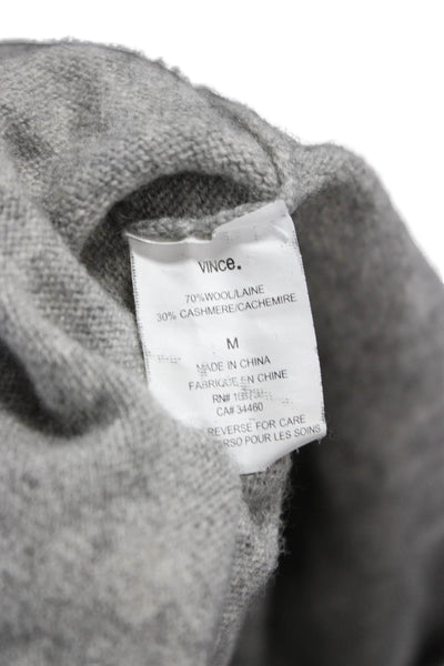 Vince Womens Pullover Wool Long Sleeve Round Neck Gray Size M