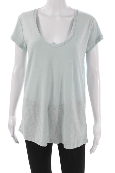 Standard James Perse Women Tunic Scoop Neck Short Sleeve Green Cotton Size 2