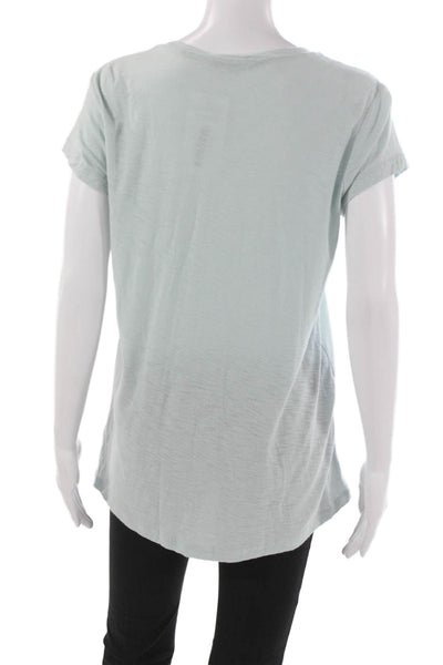Standard James Perse Women Tunic Scoop Neck Short Sleeve Green Cotton Size 2