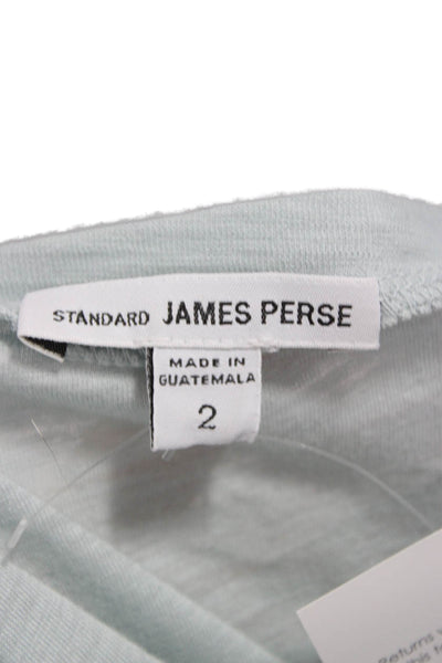Standard James Perse Women Tunic Scoop Neck Short Sleeve Green Cotton Size 2