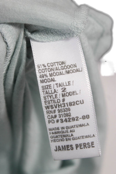 Standard James Perse Women Tunic Scoop Neck Short Sleeve Green Cotton Size 2