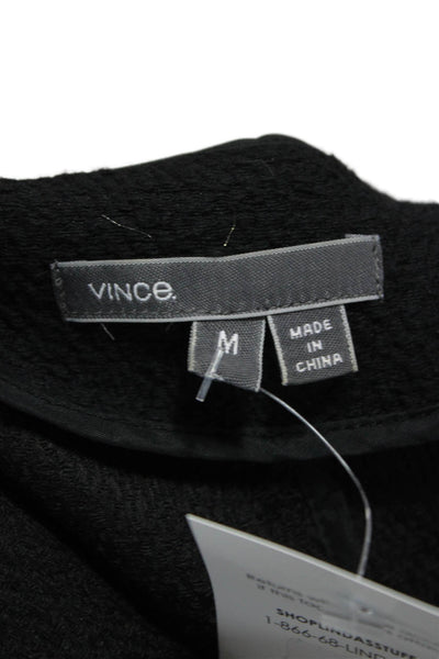 Vince Womens Cardigan Black Cotton Long Sleeve Size M