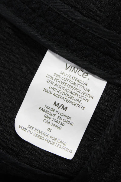 Vince Womens Cardigan Black Cotton Long Sleeve Size M