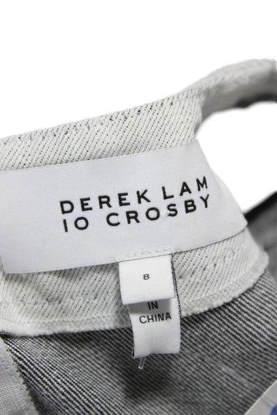 Derek Lam 10 Crosby Women Fit & Flare Dress Gray V Neck Sleeveless Size 8