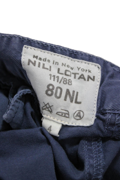 Nili Lotan Women Chino Pants Blue Cotton Size 4