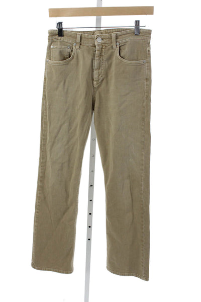 Closed Mens Straight Jeans Beige Cotton High Rise Button Fly Size 28