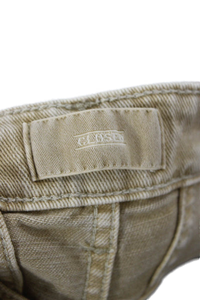 Closed Mens Straight Jeans Beige Cotton High Rise Button Fly Size 28