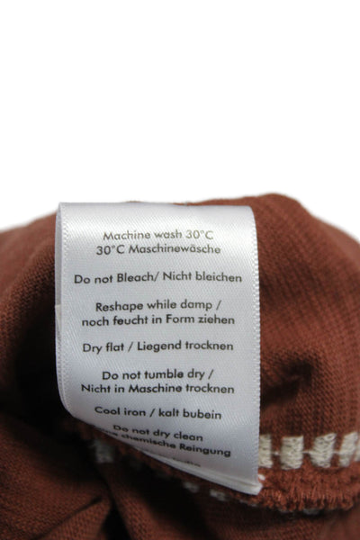 Wrap Women T-Shirt Dress Brown Scoop Neck Short Sleeve Cotton Size 8
