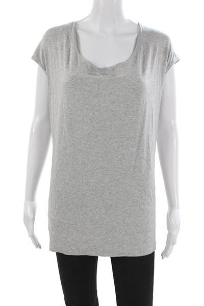 Vince Women Tunic Cowl Neck Sleeveless Solid Gray Rayon Pullover Size L