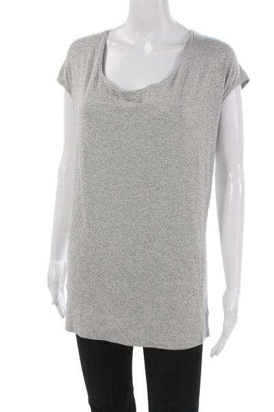 Vince Women Tunic Cowl Neck Sleeveless Solid Gray Rayon Pullover Size L