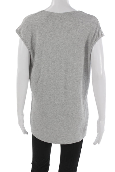 Vince Women Tunic Cowl Neck Sleeveless Solid Gray Rayon Pullover Size L