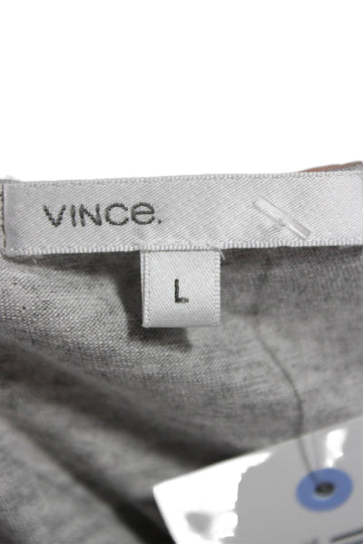 Vince Women Tunic Cowl Neck Sleeveless Solid Gray Rayon Pullover Size L