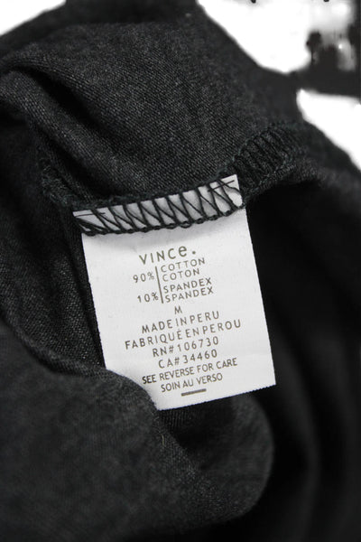 Vince Womens Cotton Turtleneck Long Sleeve Basic T-Shirt Gray Size M