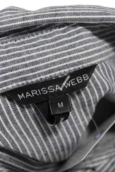 Marissa Webb Women Shirt Dress Gray Cotton Collared Button Long Sleeve Size M