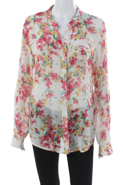 KUT from the Kloth Womens Collared Floral Long Sleeve Blouse Size L