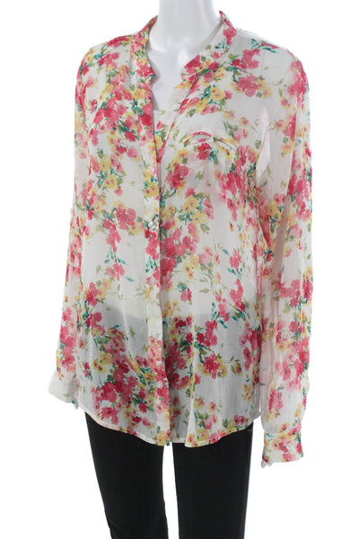 KUT from the Kloth Womens Collared Floral Long Sleeve Blouse Size L