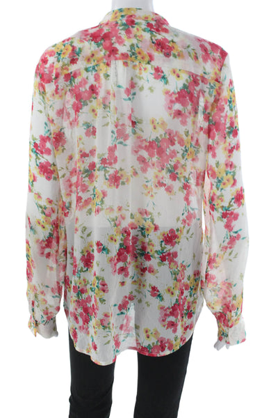 KUT from the Kloth Womens Collared Floral Long Sleeve Blouse Size L