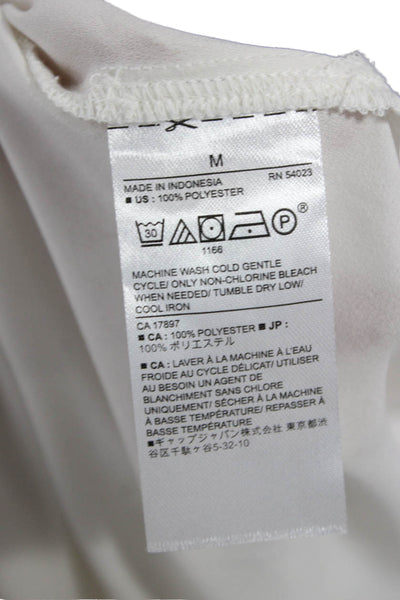 Banana Republic Womens Basic Blouse White Collared Button Long Sleeve Size M