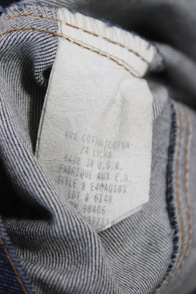 Theory Womens Basic Jacket Blue Cotton Blend Button Size M